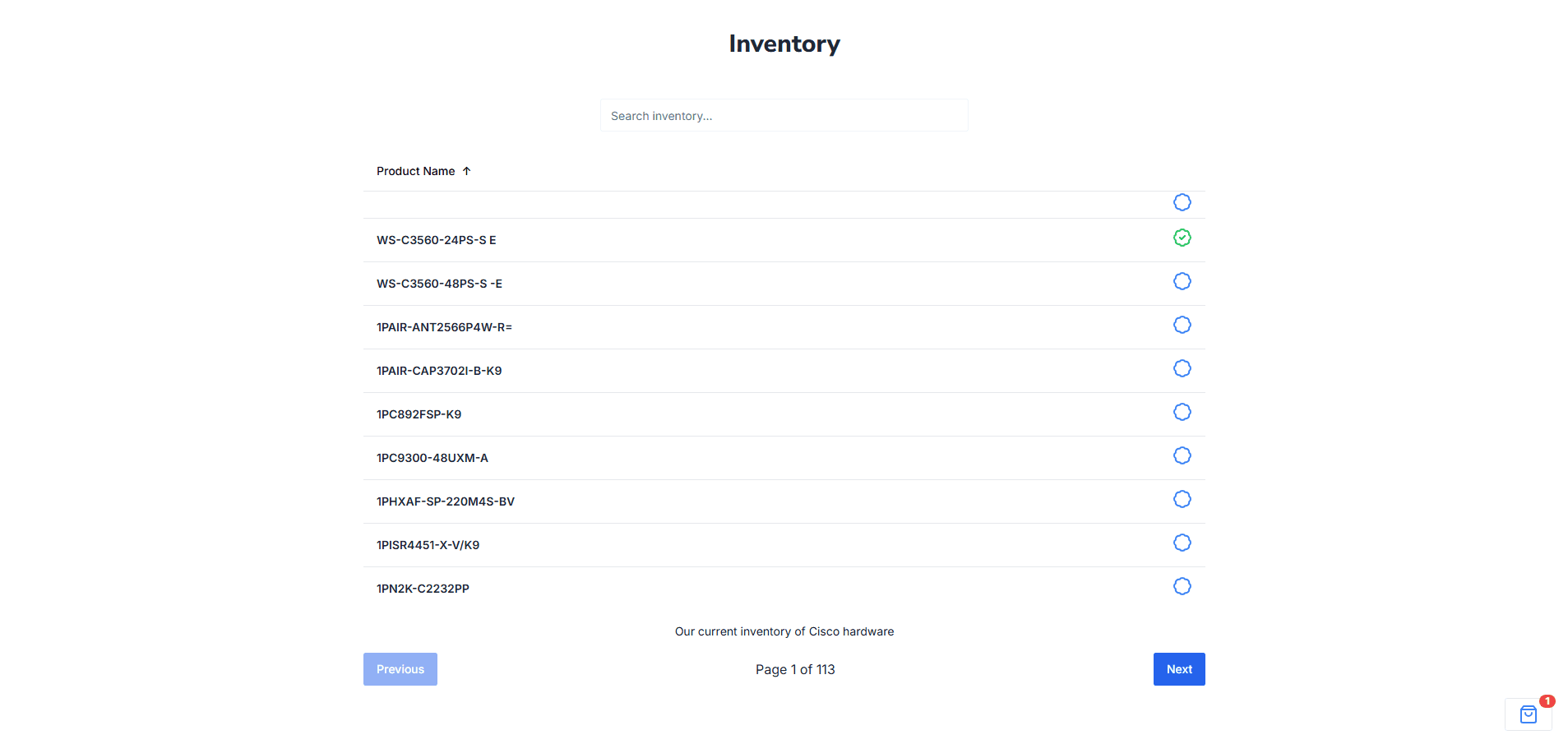 WeBuyCisco Inventory Catalog screenshot 2