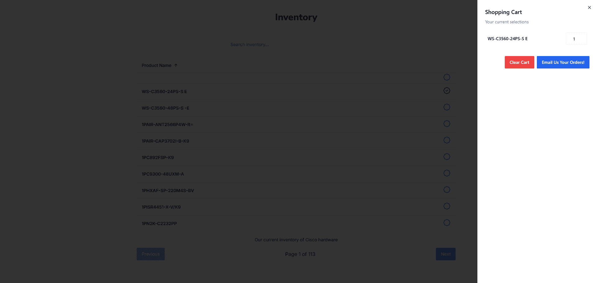 WeBuyCisco Inventory Catalog screenshot 3
